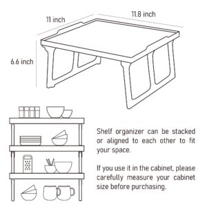 EDNA HOME Cabinet Shelf Organizer, Elegant Stacking Cabinet Rack, 11in x 11.8in, Sturdy Plastic Pantry and Counter Shelf for Kitchen, Closet, Bathroom, Bedroom, Office, Made in Europe, 1-Pack,Large