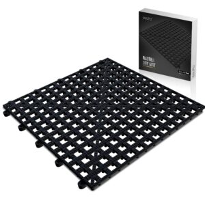 esatto 6 pack interlocking shelf mats 12″, black – for spills, clean bars, stain protection, and an anti-slip surface