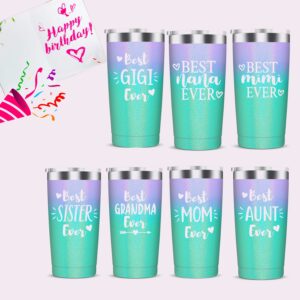 Best Aunt Ever-Stainless Steel Insulated Aunt Tumbler Cup Birthday Christmas Gifts for Aunt from Niece Nephew Gifts for Auntie,Aunt to be,New Aunt,Aunt Pregnancy Announcement 20 Ounce Multicolor