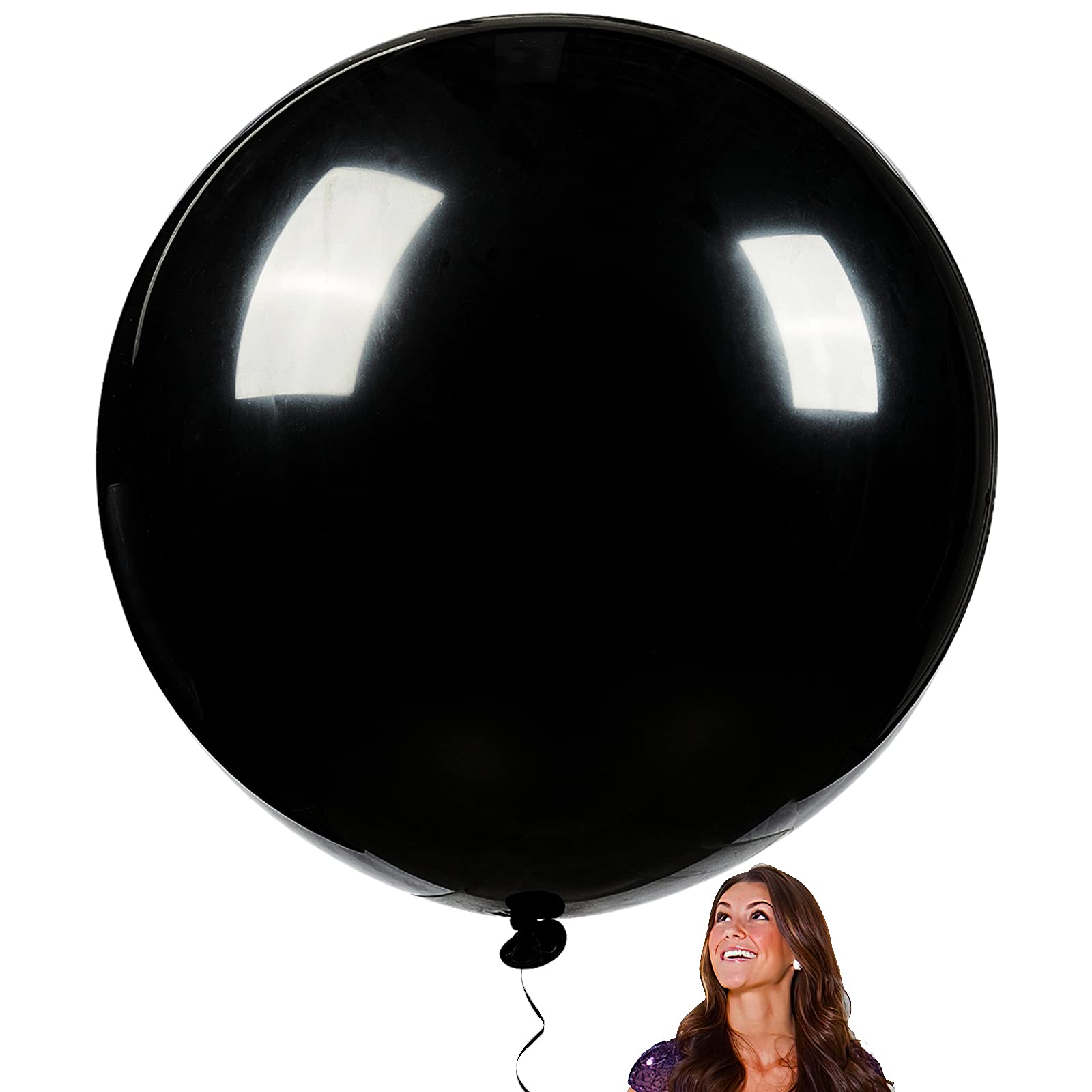 PartyWoo Black Balloons, 4 pcs 36 Inch Large Matte Black Balloons, Big Black Balloons for Balloon Garland or Arch as Party Decorations, Birthday Decorations, Retirement Party Decorations, Black-Y18