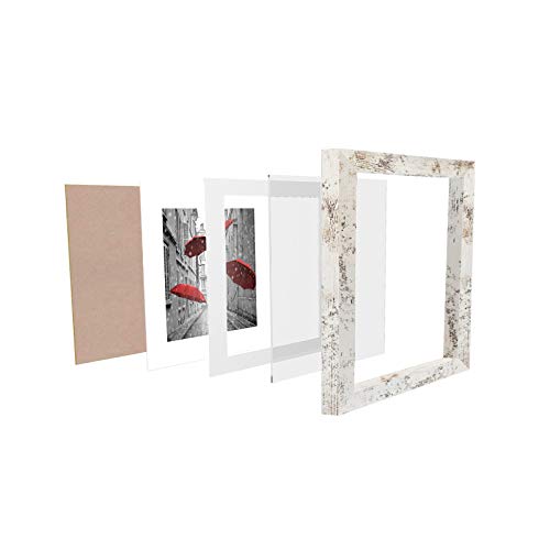 Finefrarm 12x12 Frame Matted to Display 8x8 Photos with Mat or 12 x 12 Pictures Without Mat Rustic Photo Frames Wall Art for Living Room Wall Mounting