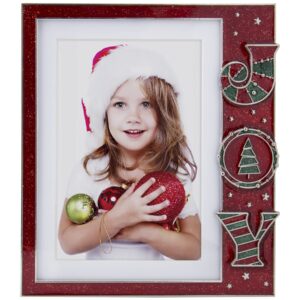 fine photo gifts joy christmas red pewter 4" x 6" or 5" x 7" picture frame