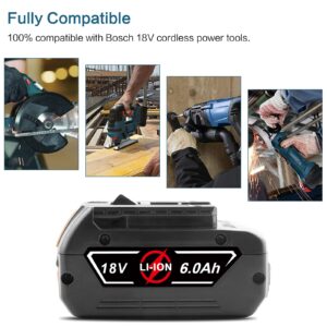 Labtec BAT609 18V 6000mAh Lithium Battery Replacement for Bosch 18V Battery 17618, 17618-01, 24618-01, 25618, 26618, 37618 Cordless Power Tools Battery