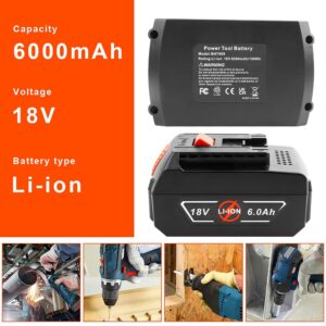 Labtec BAT609 18V 6000mAh Lithium Battery Replacement for Bosch 18V Battery 17618, 17618-01, 24618-01, 25618, 26618, 37618 Cordless Power Tools Battery