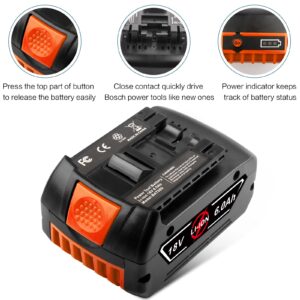 Labtec BAT609 18V 6000mAh Lithium Battery Replacement for Bosch 18V Battery 17618, 17618-01, 24618-01, 25618, 26618, 37618 Cordless Power Tools Battery
