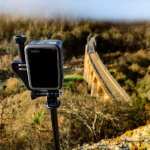 Dreampick Black Vertical Mount for GoPro Hero 4/5/6/7/8/9, DJI Osmo Action, Compatible with iPhone