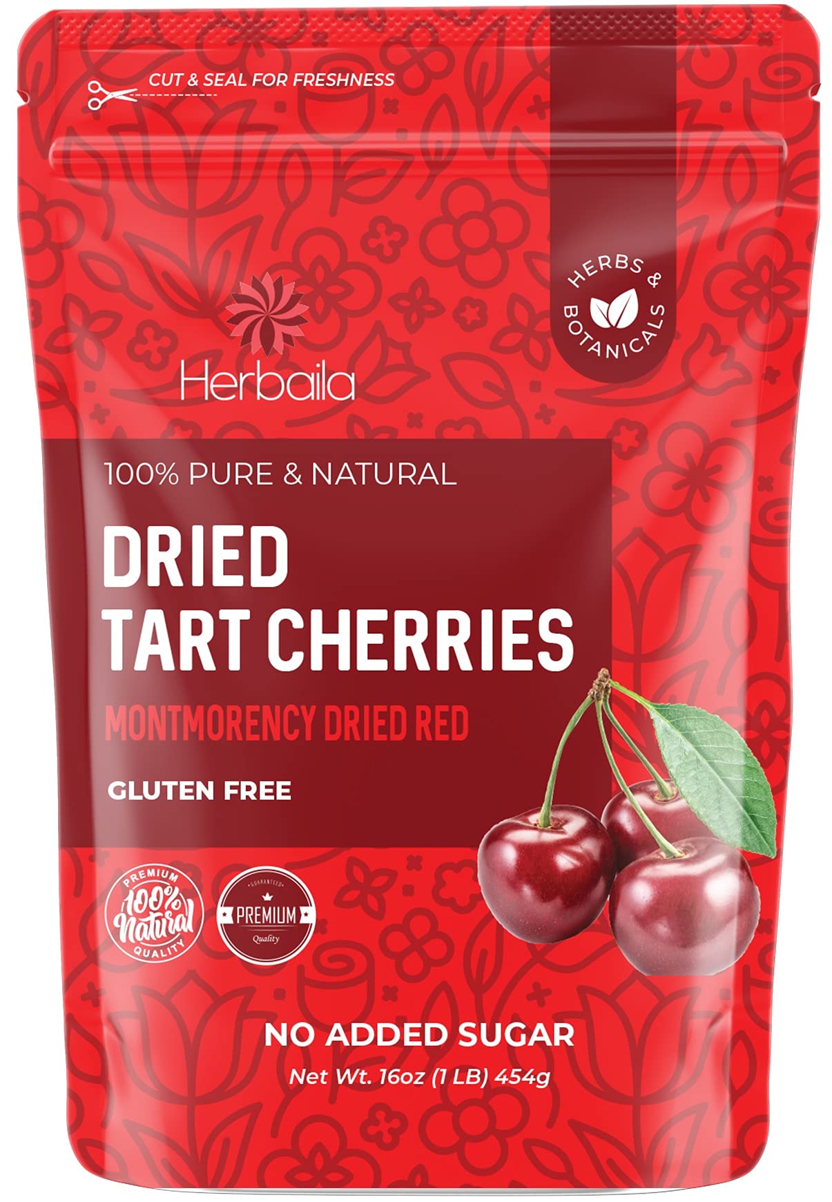 Dried Cherries Tart Cherry, 1lb. Montmorency Tart Cherries, Dried Sour Cherries Fresh, Montmorency Dried Tart Cherries, Dried Cherries, All-Natural Whole Sour Cherry 16 oz.