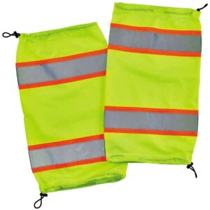 Ergodyne GloWear 8009 High Visibility Reflective Leg Gaiters, Two-Tone Mesh, Class E, 1- Pair Lime