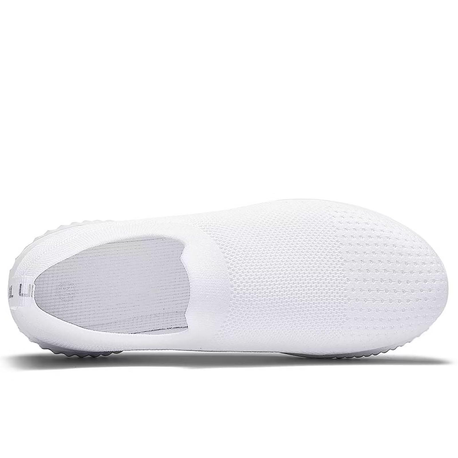 LANCROP Women's Walking Nurse Shoes - Mesh Slip on Comfortable Sneakers 8 US, Label 38.5 All White