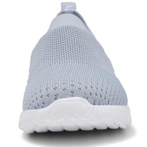 LANCROP Women's Walking Nurse Shoes - Mesh Slip on Comfortable Sneakers 8 US, Label 38.5 Grey