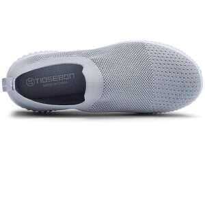 LANCROP Women's Walking Nurse Shoes - Mesh Slip on Comfortable Sneakers 7 US, Label 37.5 Grey