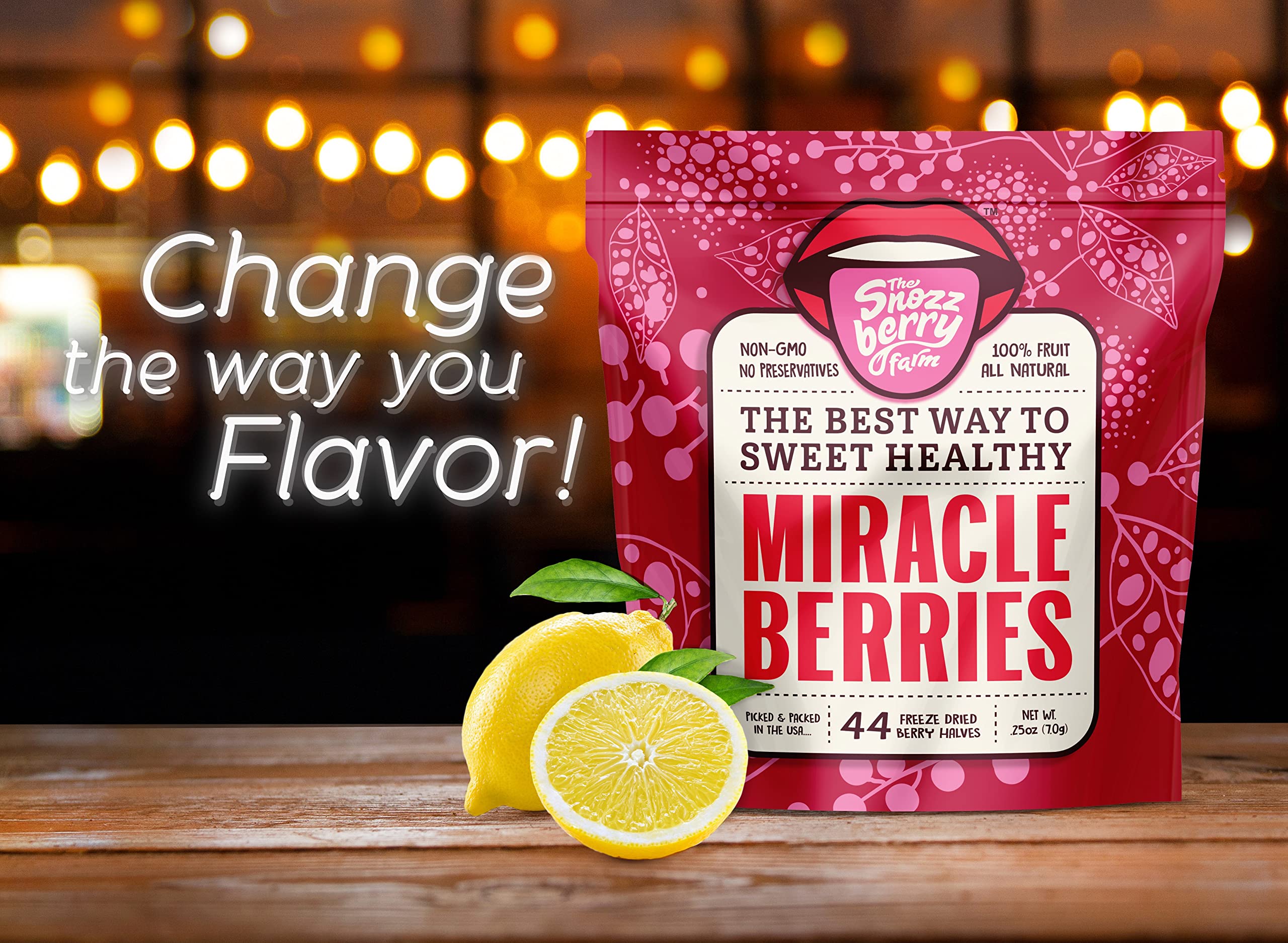 Miracle Berries by Snozzberry Farm | 44 berry halves | Freeze-dried, Grown in the USA | Turn Sour Sweet | Best Value In The Marketplace