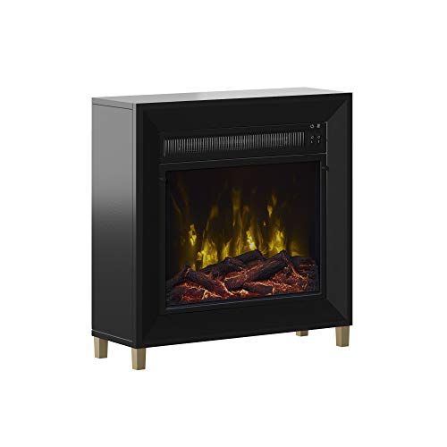 Twin Star Home Wall Mantel Electric Fireplace, Black