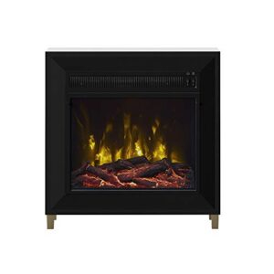 Twin Star Home Wall Mantel Electric Fireplace, Black