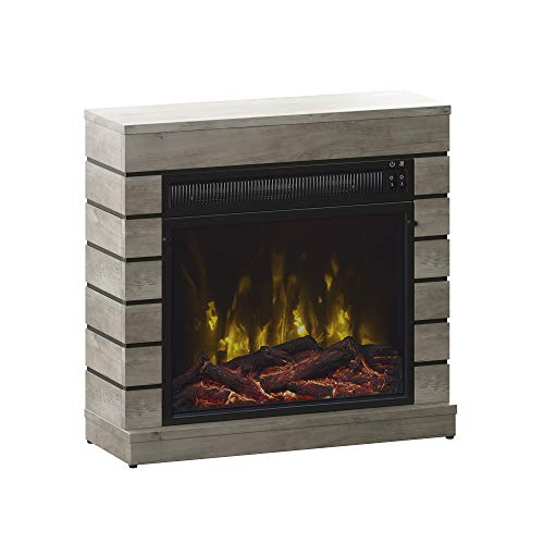 Twin Star Home Wall Mantel Electric Fireplace, Valley Pine