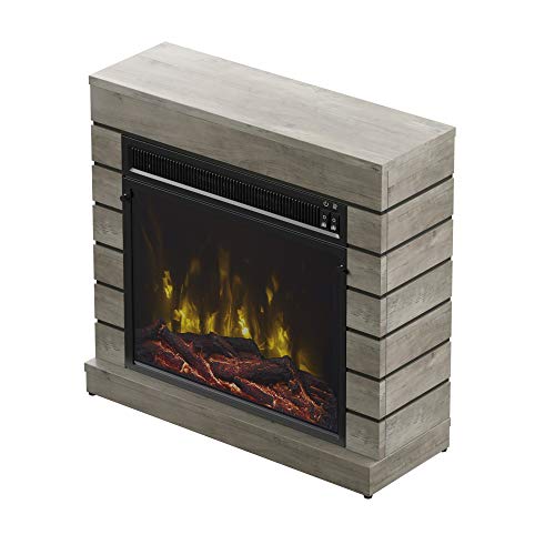 Twin Star Home Wall Mantel Electric Fireplace, Valley Pine