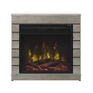 Twin Star Home Wall Mantel Electric Fireplace, Valley Pine