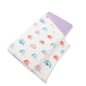 wtpdr nap pocket – toddler nap mat cover and blanket for preschool and day care – machine washable & easily foldable – roll nap mat for toddlers, rainbow pattern