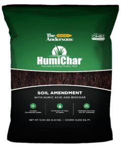 the andersons humichar organic soil amendment with humic acid and biochar covers 12,000 sq ft (12 lb)