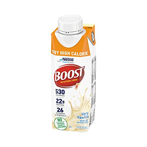 Boost Very High Calorie Vanilla Nutritional Drink – 22g Protein, 530 Nutrient Rich Calories, 8 Fl Oz (Pack of 24)