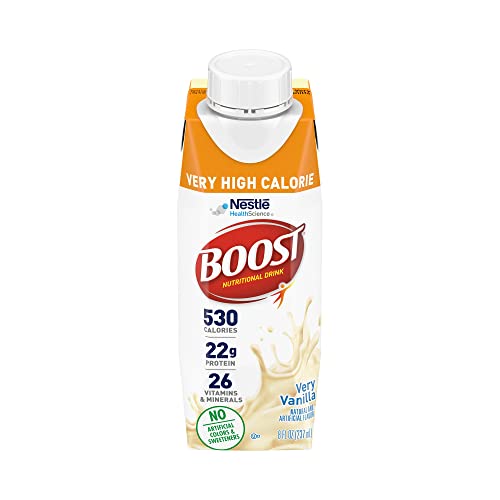 Boost Very High Calorie Vanilla Nutritional Drink – 22g Protein, 530 Nutrient Rich Calories, 8 Fl Oz (Pack of 24)