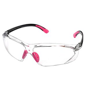 safeyear women safety glasses anti fog lens,hd clear scratch resistant work glasses with adjustable straps for lady, no-slip grips,vu protection for diy, lab, welding,chemistry(pink)