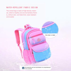 Reorzon Kids Primary School Backpack for Girls Toddler Kindergarten Preschool Starry Sky Gradient School Bookbag