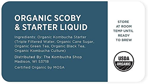 Organic SCOBY Kombucha Starter Kit with Live Culture for Brewing Kombucha Tea - Urban Kitchen