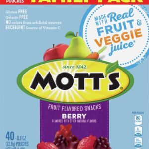 Mott's Fruit Flavored Snacks, Berry, Family Pack, Gluten Free, 40 ct