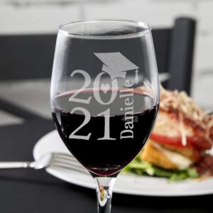 Graduation Stem ONE Wine Glass 2021 Mastered It College High School Grad Student Custom Gift Him Her Keepsake Party Favors Graduates Best Friend