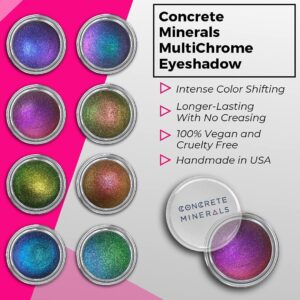 Concrete Minerals MultiChrome Eyeshadow, Intense Color Shifting, Longer-Lasting With No Creasing, 100% Vegan and Cruelty Free, Handmade in USA, 2.4 Grams Loose Mineral Powder (Sample Bundle)