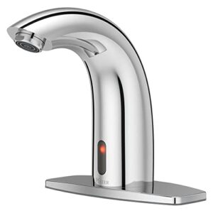 pfister electronic touchless motion sensor commercial bathroom sink faucet, single hole, polished chrome finish, lg42eltc