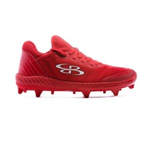boombah women's raptor low molded cleats red/red - size 8.5