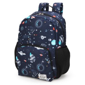 yodo little kids school bag pre-k toddler backpack - name tag and chest strap,space