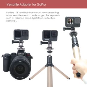 NICEYRIG Hot Shoe Mount Adapter for GoPro Hero 10/9/8/7/6/5, DJI Osmo Action, AKASO Brave 8/7/6 Applicable for Tripod Selfie Stick Monopod and DSLR Camera - 434