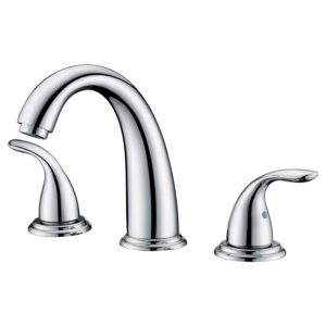 sumerain 2 handle widespread roman tub faucet with valve chrome finish, high flow