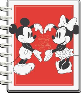 the happy planner classic sized undated 12 month - disney mickey & minnie mouse everyday beauty - undated - vertical layout - weekly & monthly disc bound pages - 7" x 9.25"