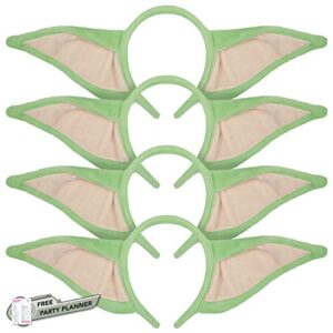 unique mandalorian felt baby yoda ear party accessories | 4 count | kid's birthday party, movie event, halloween