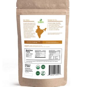 Organic Ginger Powder | 8 oz (226g) | USDA Organics and Non-GMO Verified Project Approved | Product of India | 100% Raw and Natural | Resealable Kraft Bag by SHOPOSR