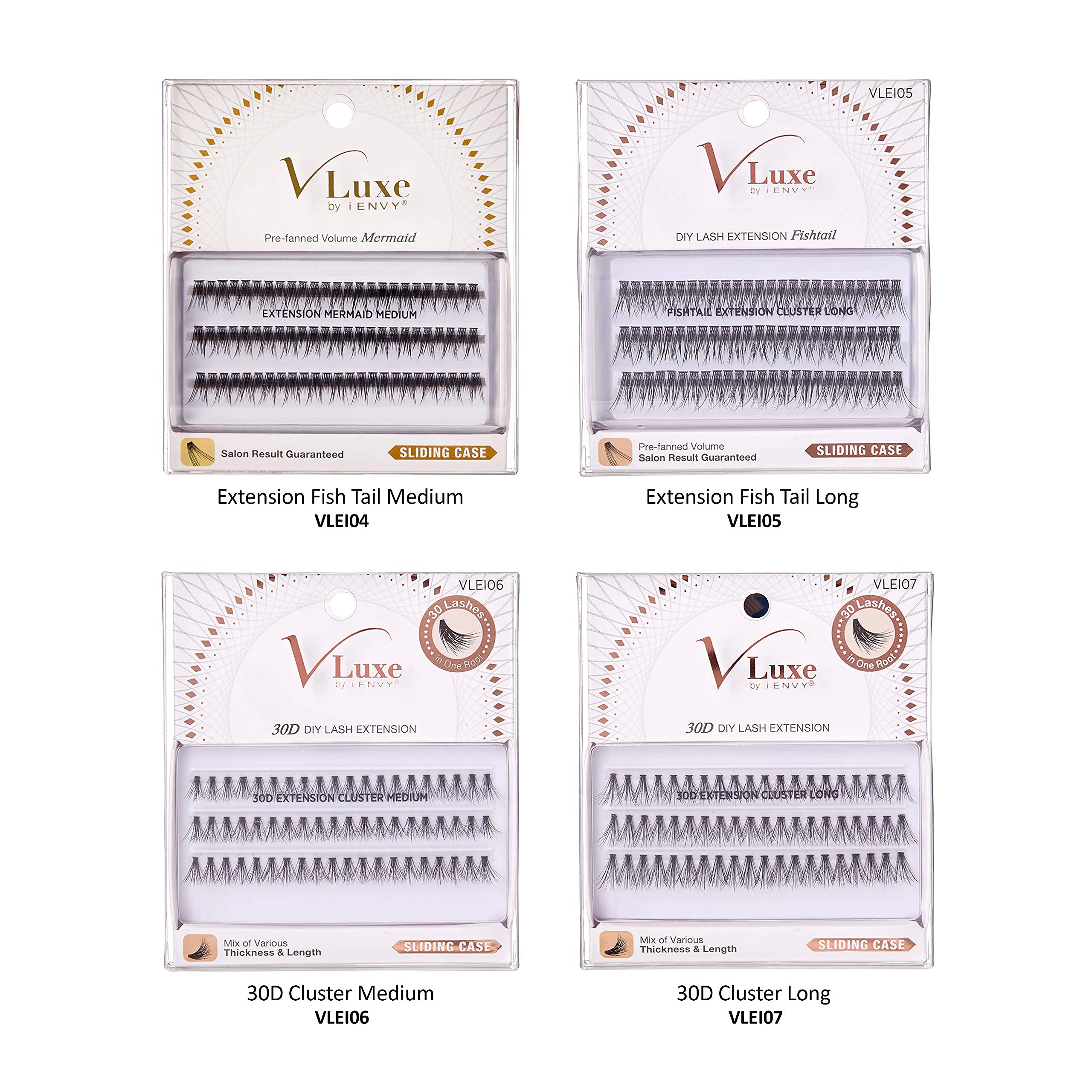 V Luxe by I-ENVY 30D Cluster Extension Medium (3 PACK, VLEI06)