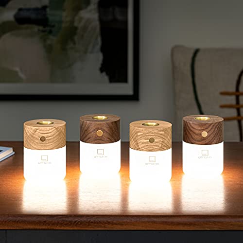 Gingko Smart Diffuser Lamp Approx. 3" x 3" x 4" Led Desk Lamp and Diffuser Walnut