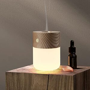 Gingko Smart Diffuser Lamp Approx. 3" x 3" x 4" Led Desk Lamp and Diffuser Walnut