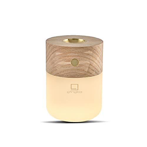 Gingko Smart Diffuser Lamp Approx. 3" x 3" x 4" Led Desk Lamp and Diffuser Walnut