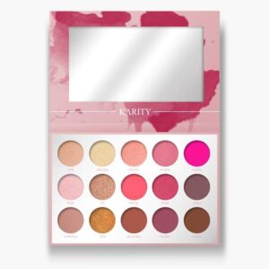 Karity 15 Rosé All Day Highly Pigmented Professional Bubbly Eyeshadow Palette - Everyday Makeup Shadow Palette with Intense Pigment