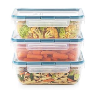 Snapware Total Solution 6-Pc Plastic Food Storage Containers Set with Lids, 8.5-Cup Rectangle Meal Prep Container, Non-Toxic, BPA-Free with 4 Locking Tabs, Microwave, Dishwasher, and Freezer Safe