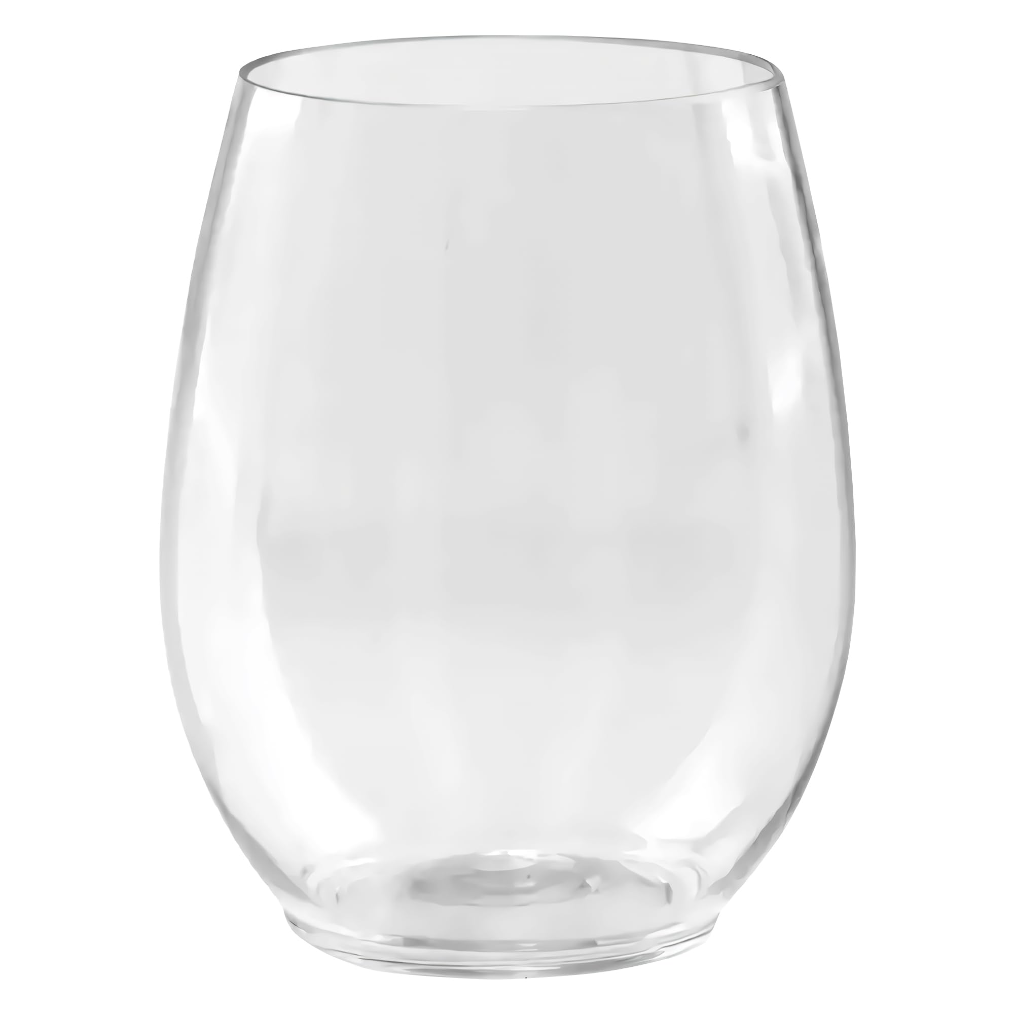 Kaya Elegant Clear Stemless Disposable Plastic Wine Glasses - 16 oz. (16 Pack) - Perfect for Parties, Weddings & Catering