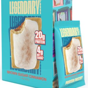 Legendary Foods 20 gr Protein Pastry | Low Carb Tasty Protein Bar Alternative | Keto Friendly | No Sugar Added | High Protein Breakfast Snacks | Gluten Free Keto Food - Brown Sugar Cinnamon (8-Pack)