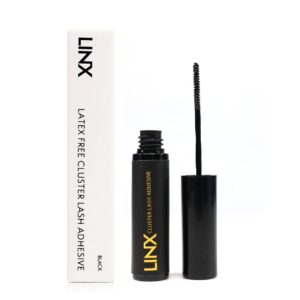linx lash glue segmented diy false eyelash cluster adhesive latex-free mirco mascara wand (black)