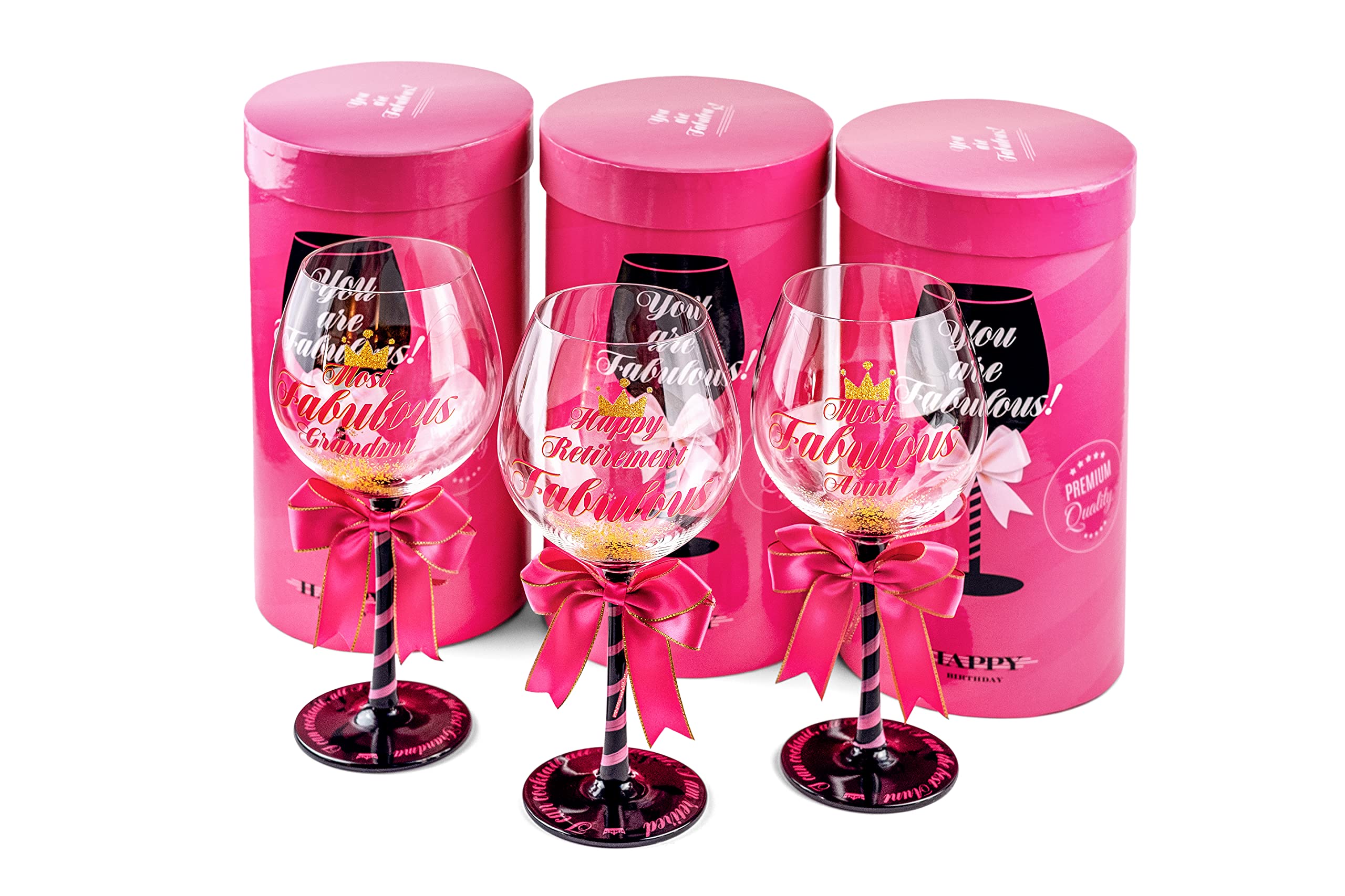 Happy Retirement Party Wine Glass for Women | Fun Gift Idea for Retired Female Coworker, Colleague, Best Friend, Mom, Teacher, Doctor, Boss | Funny 23 oz Cocktail Glass Present for Woman