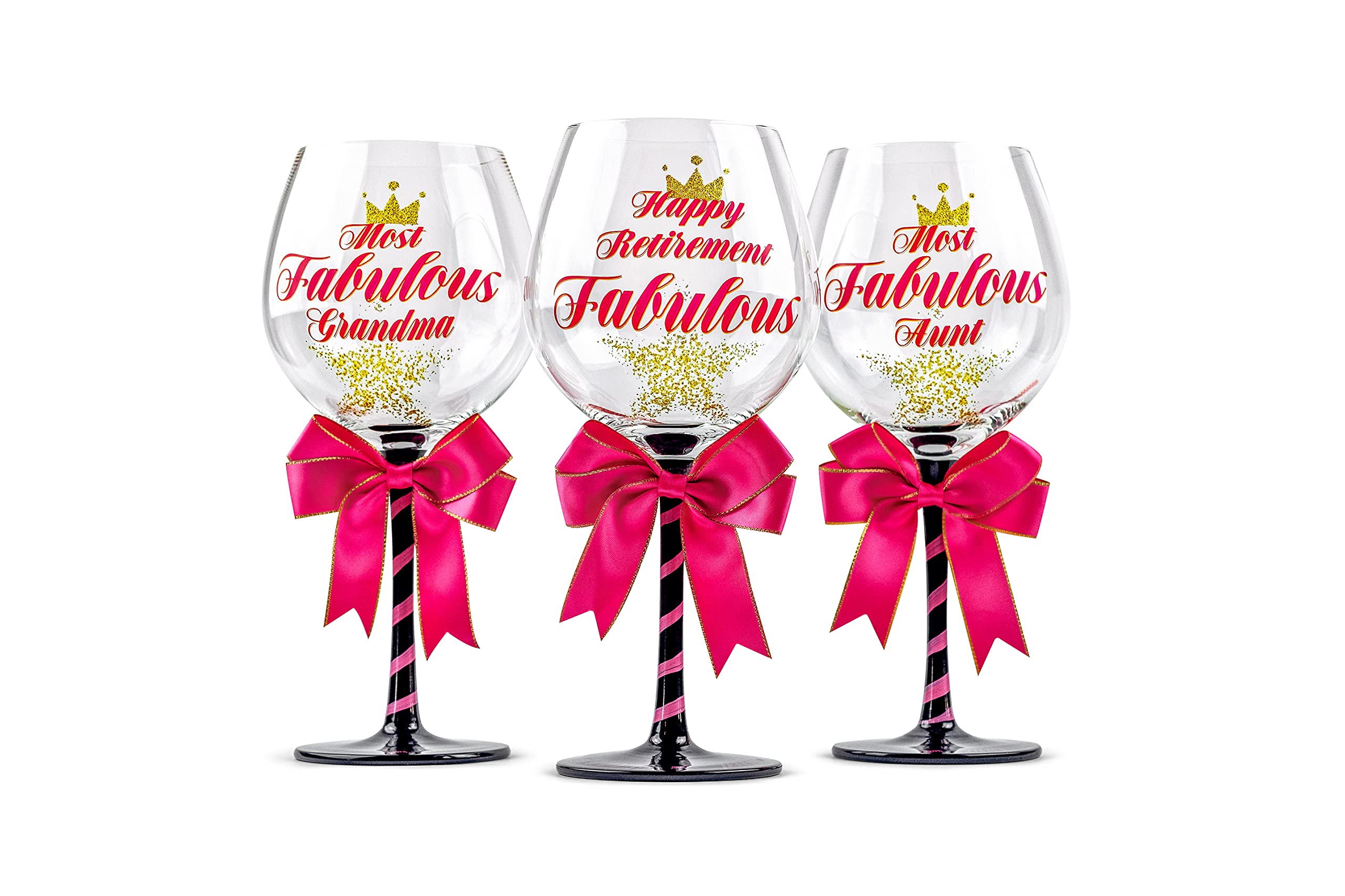 Happy Retirement Party Wine Glass for Women | Fun Gift Idea for Retired Female Coworker, Colleague, Best Friend, Mom, Teacher, Doctor, Boss | Funny 23 oz Cocktail Glass Present for Woman